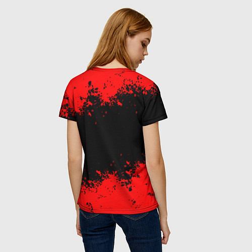Женская футболка Роблокс краски красные / 3D-принт – фото 4