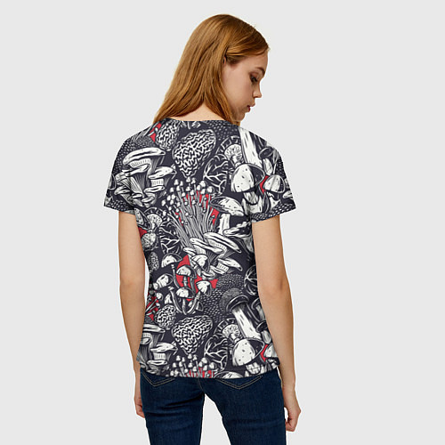 Женская футболка Разные грибы / 3D-принт – фото 4