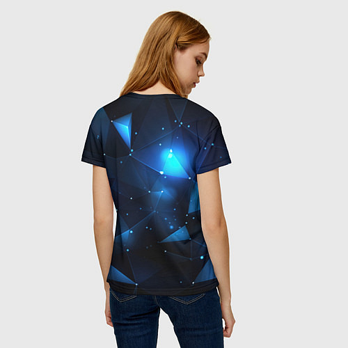 Женская футболка Синяя геометрическая абстракция / 3D-принт – фото 4