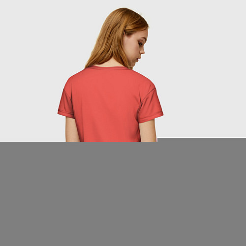 Женская футболка Мультяшный котенок держит красное сердечко / 3D-принт – фото 4