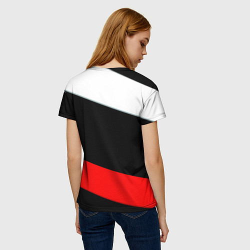 Женская футболка Barcelona stripes sport / 3D-принт – фото 4