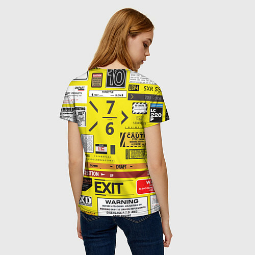 Женская футболка Предупреждающие знаки / 3D-принт – фото 4