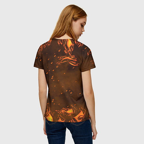 Женская футболка Samurai огненное лого / 3D-принт – фото 4