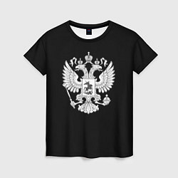 Женская футболка Герб РФ серый патриотический