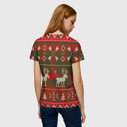 Женская футболка Рождественский орнамент / 3D-принт – фото 4