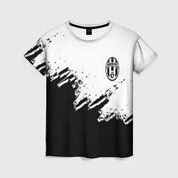 Женская футболка Juventus black sport texture