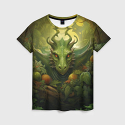 Женская футболка Зеленый лесной дракон символ 2024