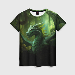 Женская футболка Зеленый лесной дракон символ 2024 года