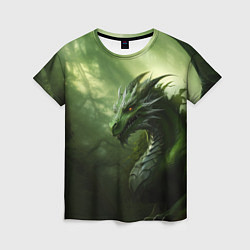 Женская футболка Зеленый лесной дракон символ 2024 года