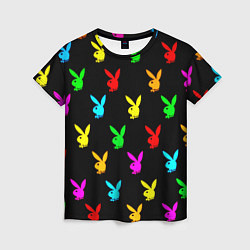 Женская футболка Playboy pattern неон