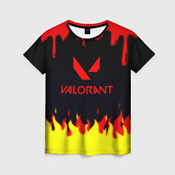 Женская футболка Valorant flame texture games