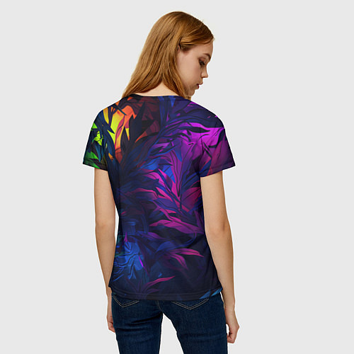 Женская футболка Абстрактный камуфляж в кислотных абстрактных пятна / 3D-принт – фото 4