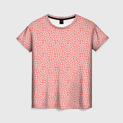 Женская футболка Оранжево-розовый светлый пятнистый паттерн