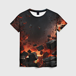 Женская футболка Взрыв плит и огонь