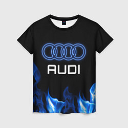 Женская футболка Audi neon art