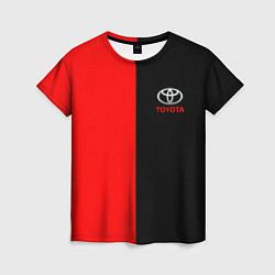 Футболка женская Toyota car красно чёрный, цвет: 3D-принт