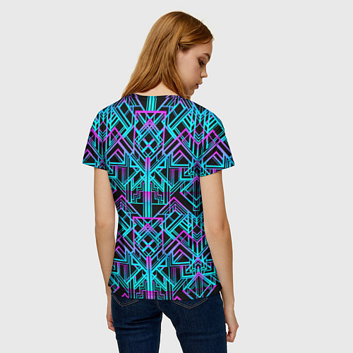 Женская футболка Узор в стиле ар-деко / 3D-принт – фото 4