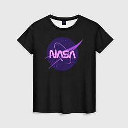 Женская футболка NASA neon space