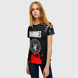 Футболка женская Ramones краски метал группа, цвет: 3D-принт — фото 2
