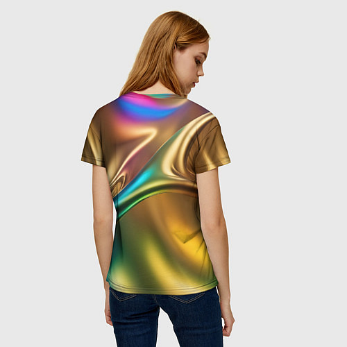 Женская футболка Атласные изгибы / 3D-принт – фото 4