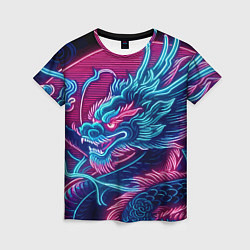 Женская футболка Свирепый японский дракон - ирезуми