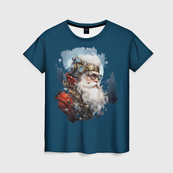 Женская футболка Дед Мороз стиле стимпанк
