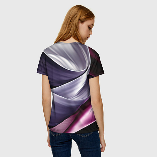 Женская футболка Абстрактные волнистые полосы / 3D-принт – фото 4