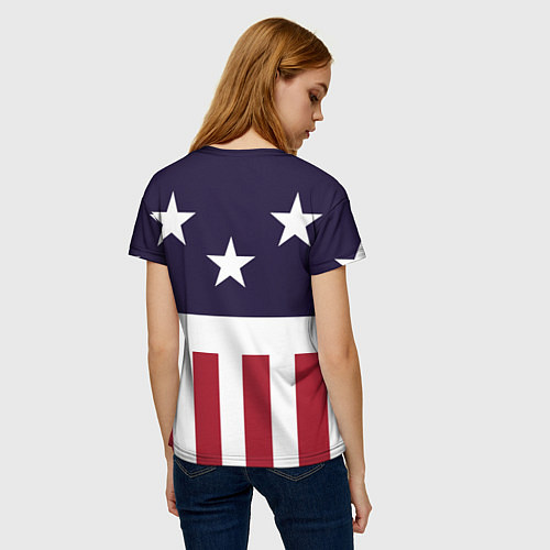 Женская футболка Флаг Америки / 3D-принт – фото 4