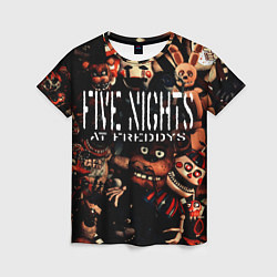 Женская футболка Пять ночей с Фредди сборник аниматроников