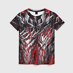 Женская футболка Острый металл красный