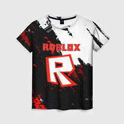 Женская футболка Roblox logo краски мобайл гейм