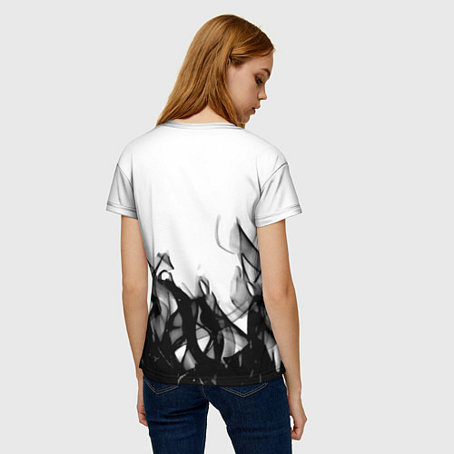 Женская футболка Stalker 2 черный огонь абстракция / 3D-принт – фото 4