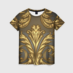 Женская футболка Лепнина объемные золотые узоры
