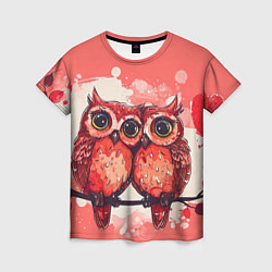 Женская футболка Влюбленные совушки