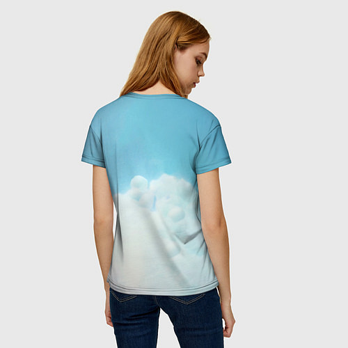 Женская футболка Кролик в облаках / 3D-принт – фото 4