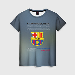 Женская футболка Футбольный клуб барселона, логотип