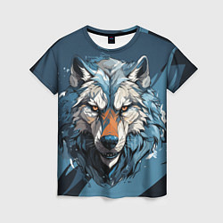 Женская футболка Красивый грозный волк