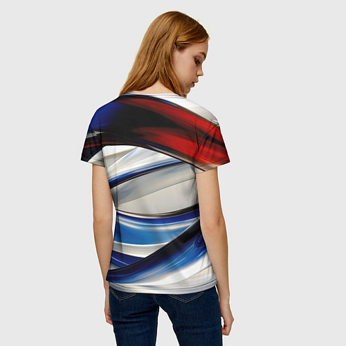 Женская футболка Изогнутая абстракция / 3D-принт – фото 4