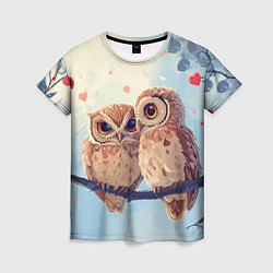 Женская футболка Влюбленные совы 14 февраля