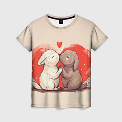 Женская футболка Влюбленные кролики