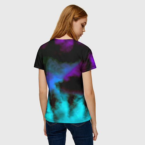 Женская футболка Dayz неоновый космос / 3D-принт – фото 4