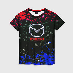 Женская футболка Mazda краски абстракция спорт