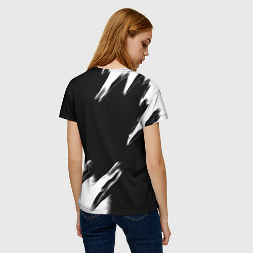 Женская футболка Real madrid белые краски текстура / 3D-принт – фото 4