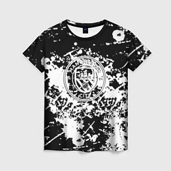 Женская футболка Manchester City краски чёрно белые