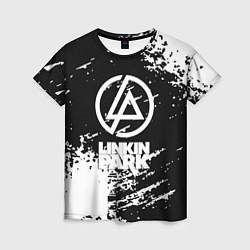 Женская футболка Linkin park logo краски текстура