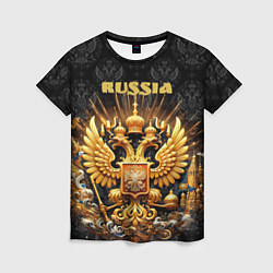 Женская футболка Russia gold