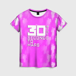 Женская футболка 30 seconds to mars pink