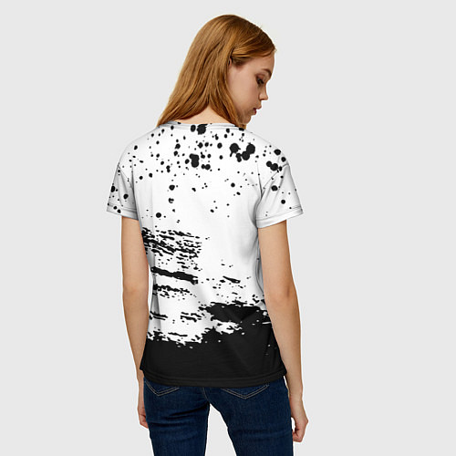 Женская футболка Deathloop чёрные краски / 3D-принт – фото 4