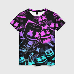 Футболка женская Marshmello neon pattern, цвет: 3D-принт