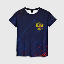 Женская футболка Россия краски текстура